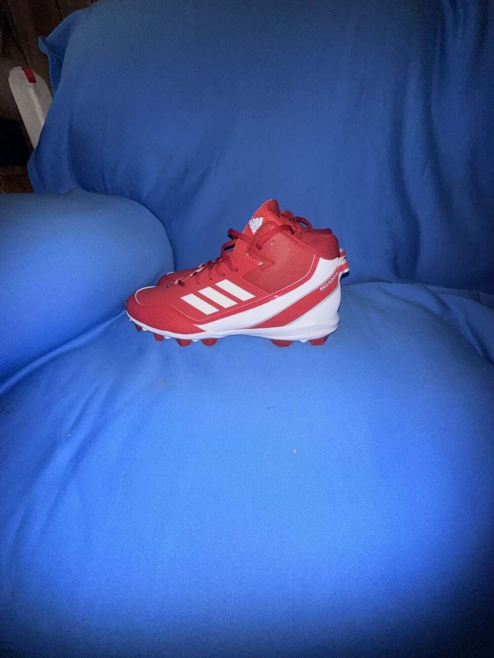 Adidas Icon 7 Mid MD Baseball Cleats, Team Power Red/White size 14 NWT
